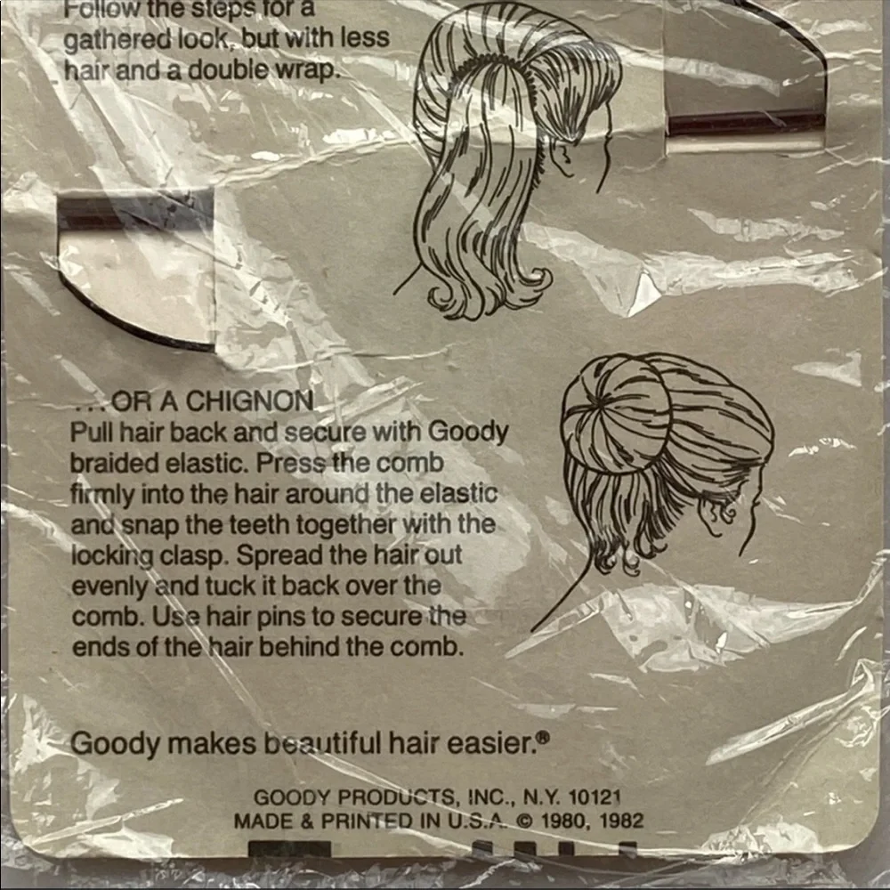 Goody hair accessory vintage 80s brown flexible comb 1059 NOS dead stock